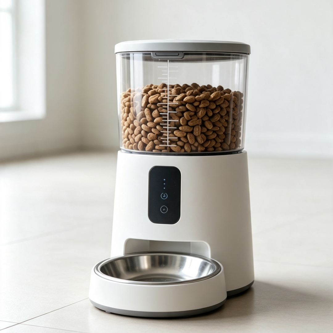 Transparent Hopper Programmable Pet Food Dispenser