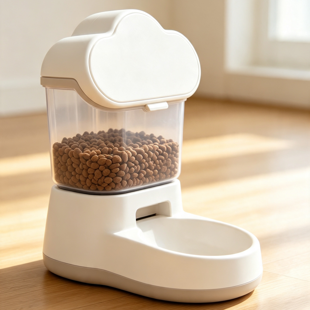 Cloud-Shaped Gravity Pet Feeder — Worry-Free Feeding For Cats