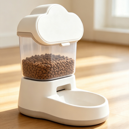 Cloud-Shaped Gravity Pet Feeder — Worry-Free Feeding For Cats