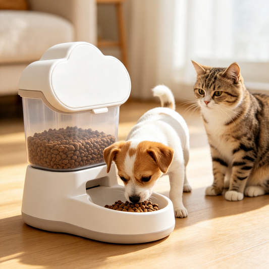 Cloud-Shaped Gravity Pet Feeder — Worry-Free Feeding For Cats