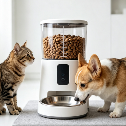 Transparent Hopper Programmable Pet Food Dispenser
