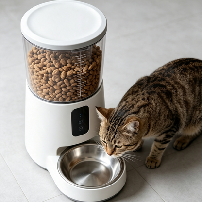 Transparent Hopper Programmable Pet Food Dispenser