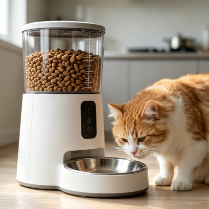 Transparent Hopper Programmable Pet Food Dispenser